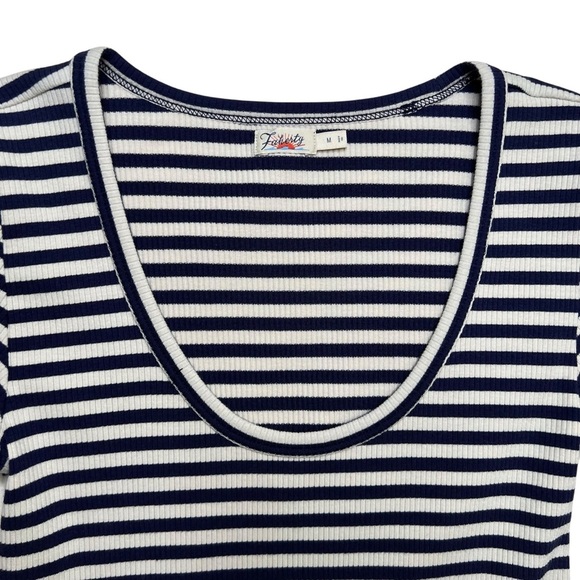 Fatherty Freestyle Rib Knit Tee Blue White Stripe Size M - Picture 6 of 10